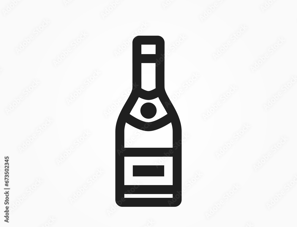 champagne line icon. vector image for Christmas, New Year and winter design champagne line icon. vector image for Christmas, New Year and winter design