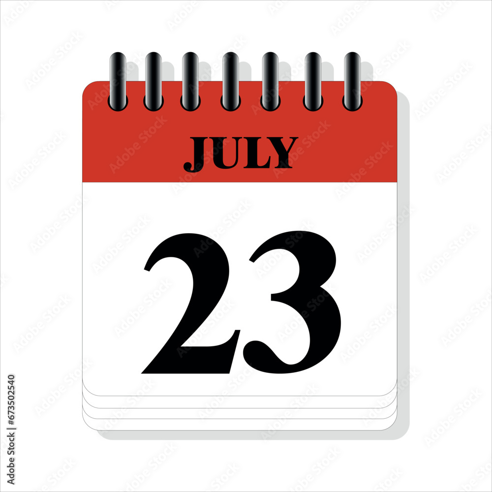 July 23 calendar date design July 23 calendar date design