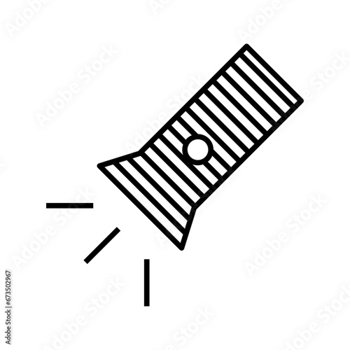 Line flashlight icon illustration isolated vector sign symbol
