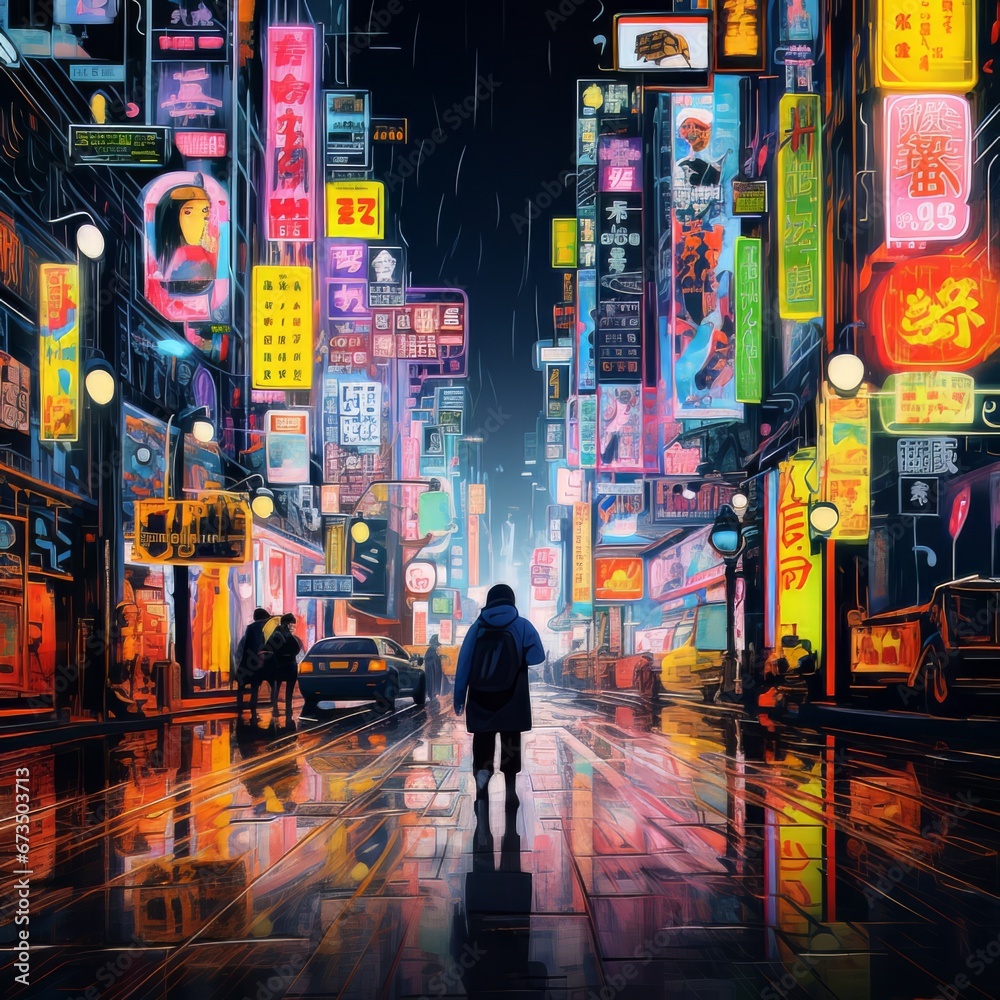 street in the city, neon nostalgia feeling street in the city, neon nostalgia feeling