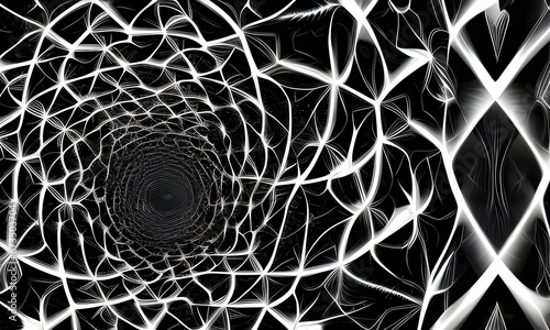 Abstract illustration of a cybernetic network with a virtual tunnel