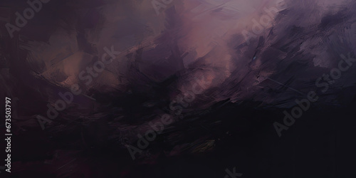 an abstract painting of purple and black clouds. Expressive Plum color oil painting background