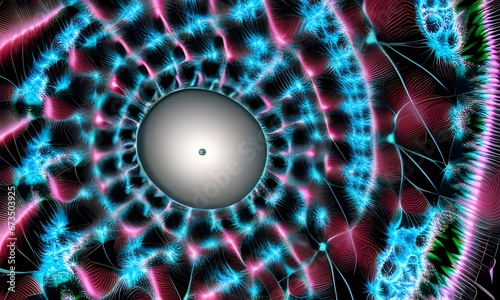 Abstract illustration of a cybernetic network with a virtual tunnel
