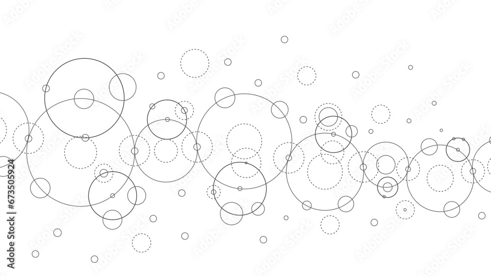 Technology abstract background. Abstract geometric background. Connected circles. Network of circles.