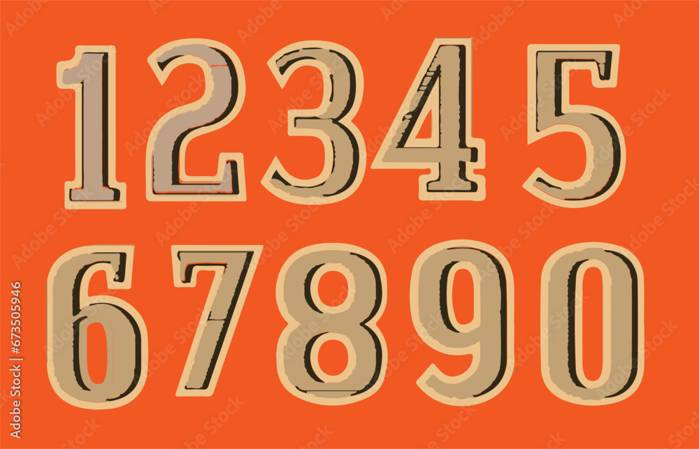 set of grunge numbers font set of grunge numbers font