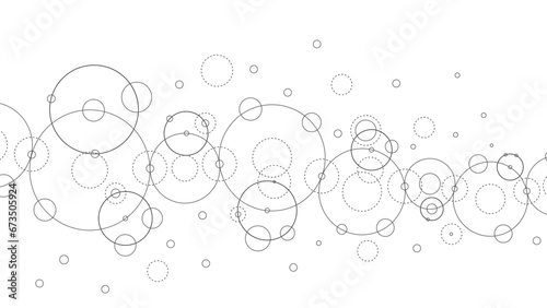 Technology abstract background. Abstract geometric background. Connected circles. Network of circles.