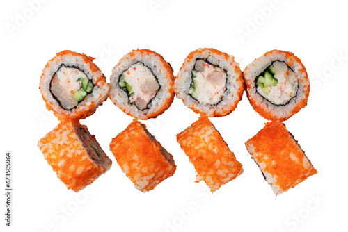 set of sushi, rolls on a white background