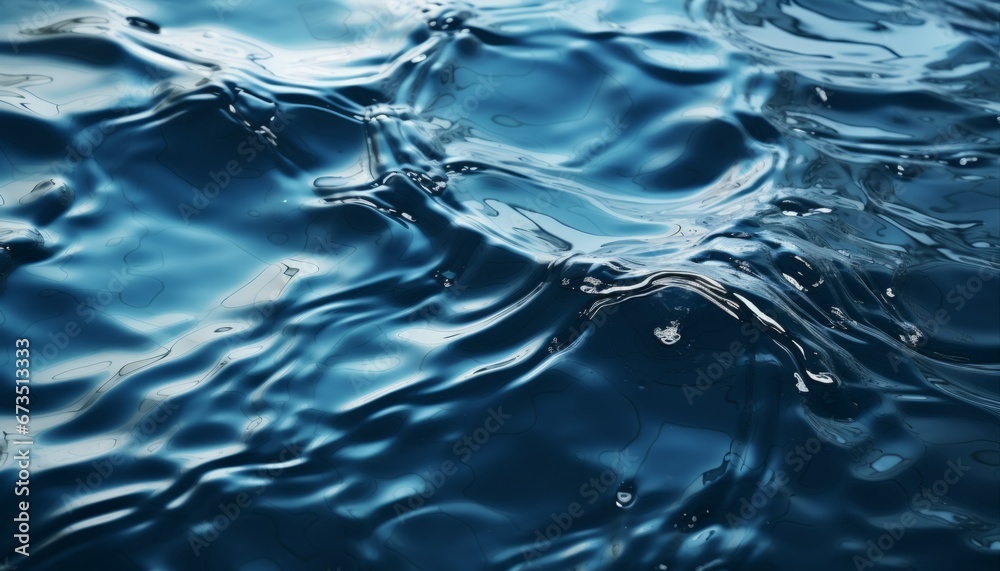 Abstract blue green surface of the ocean with gentle ripples on the surface and light refracting Abstract blue green surface of the ocean with gentle ripples on the surface and light refracting