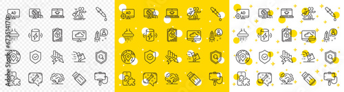 Outline Charge battery, Cloud storage and Delivery cart line icons pack for web with Spanner, Shower, Seo adblock line icon. Inspect, Saving electricity, Report pictogram icon. Vector