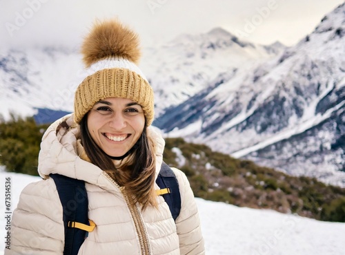 Young woman travelling on the mountains