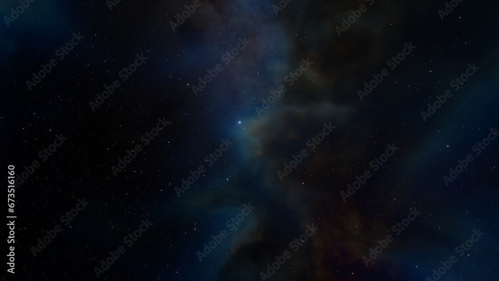 Fototapeta premium Cosmic background with a blue purple nebula and stars 