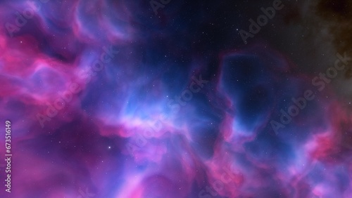 Cosmic background with a blue purple nebula and stars  © ANDREI