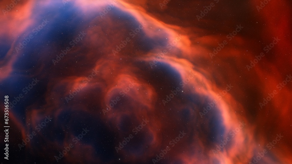 Fototapeta premium Cosmic background with a blue purple nebula and stars 