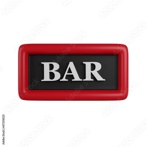 Casino Bar 3D render icon