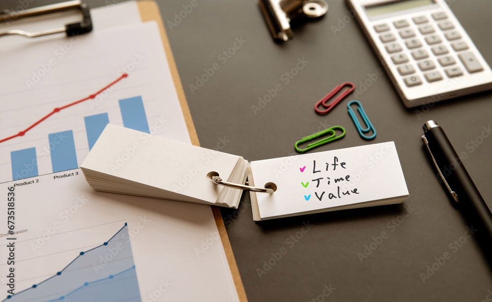 There is word card with the word Life Time Value. It is as an eye-catching image. There is word card with the word Life Time Value. It is as an eye-catching image.