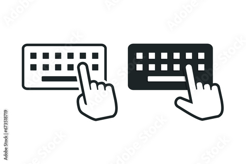 Click keyboard, typing. Illustration vector