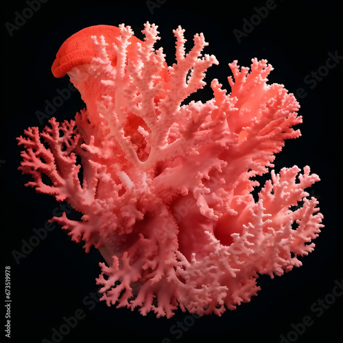 sea plant, mixed coral, white background coral isolated