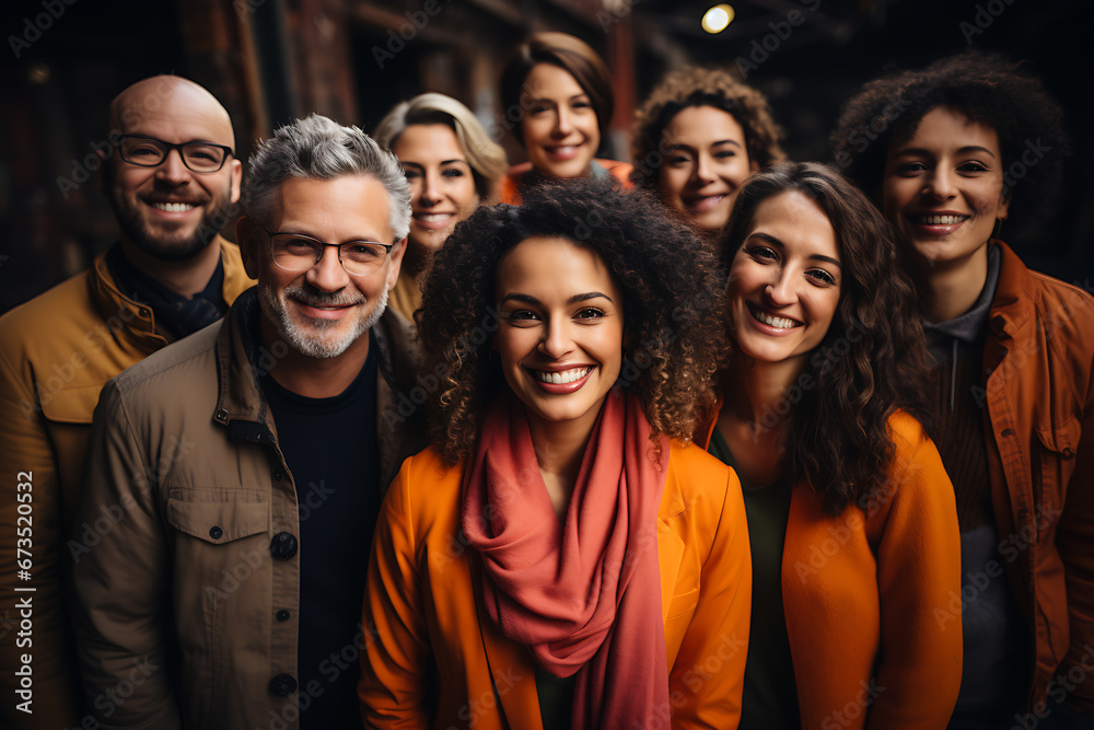 a group of people of different nationalities and smile