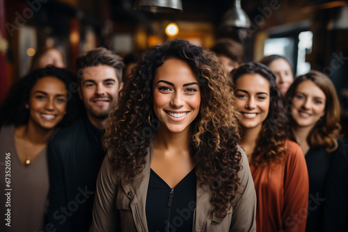 a group of people of different nationalities and smile