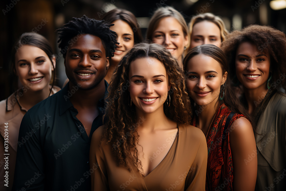 a group of people of different nationalities and smile