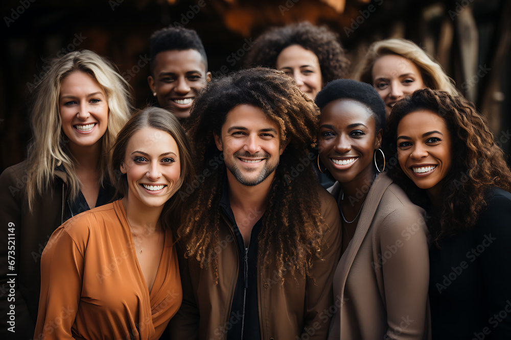 a group of people of different nationalities and smile