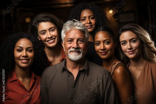 a group of people of different nationalities and smile