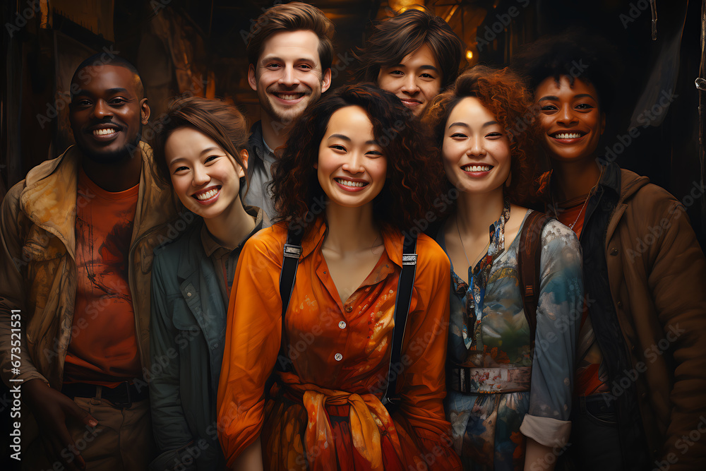 a group of people of different nationalities and smile a group of people of different nationalities and smile