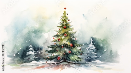 decorated christmas tree with gifts, beautiful christmas card background © Ruth