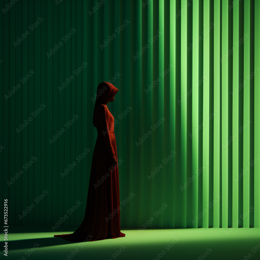 evil figure in a surreal world, minimal abstract composition of a scary scenery evil figure in a surreal world, minimal abstract composition of a scary scenery