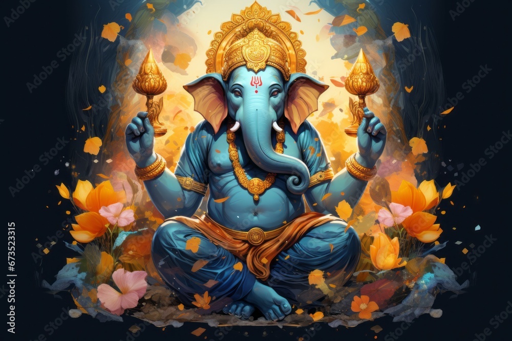 God Ganesha. Religious concept. Portrait with selective focus and copy space God Ganesha. Religious concept. Portrait with selective focus and copy space