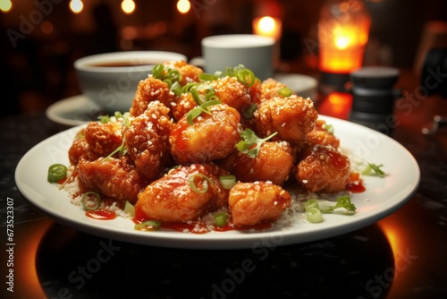 Delicious Nuggets. Traditional American cuisine. Popular authentic dishes. Background with selective focus