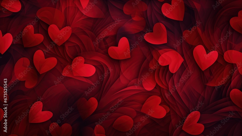 red hearts background for romance, love, wedding or Valentine's day