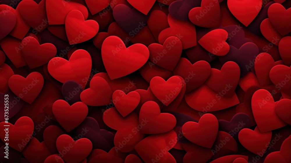 red hearts background for romance, love, wedding or Valentine's day