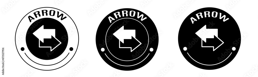 Black and white illustration of arrow icon in flat. Stock vector. Black and white illustration of arrow icon in flat. Stock vector.
