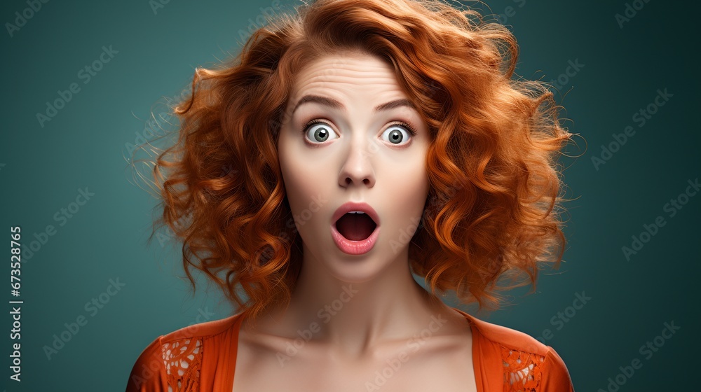 Fototapeta premium An astonished young woman
