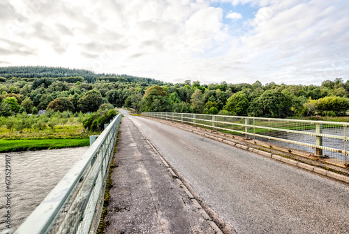 Dufftown Region, Scotland - September 23, 2023: Landscapes of The River Spey in the region around Dufftown in Scotland 