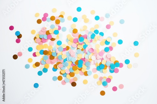 Confetti Streamers Ribbons colorful isolated white background celebrating celebration birthday wedding christmas party parties festive occasions cutout