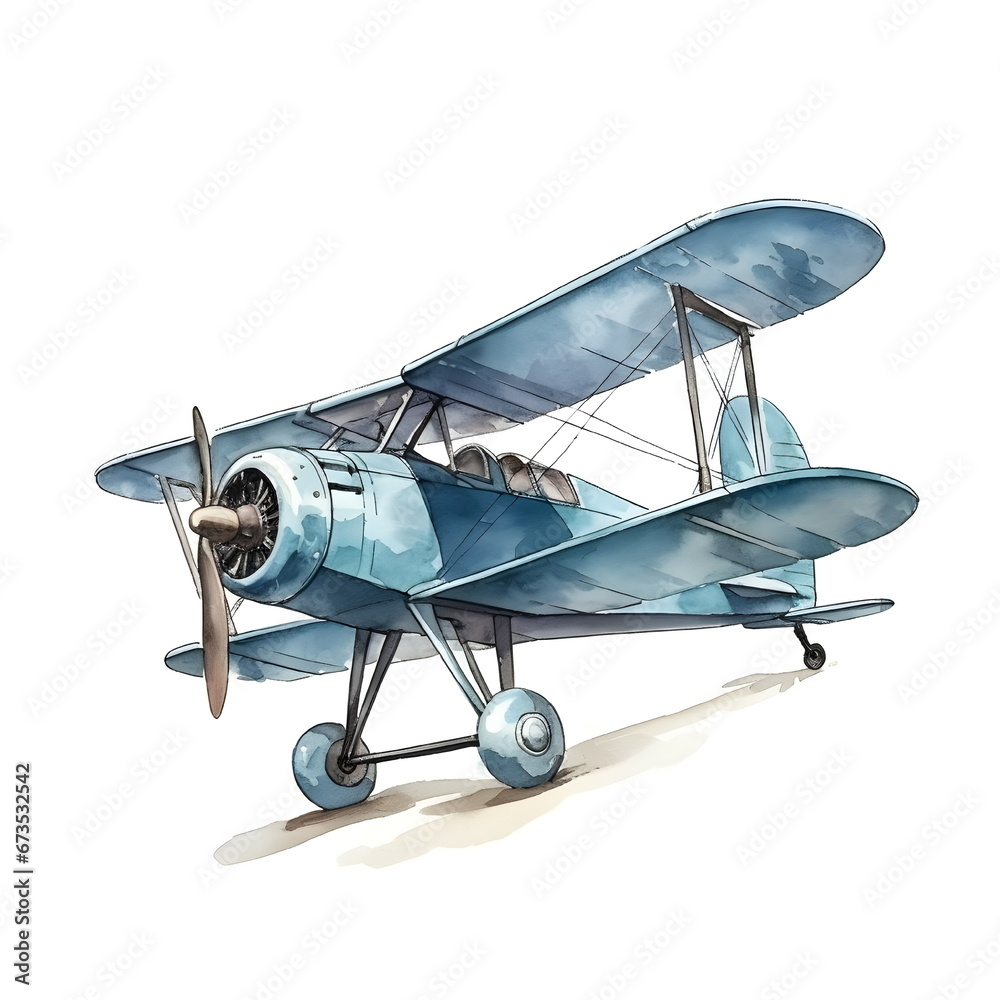 Watercolor Airplane - 4000x4000px JPG Watercolor Airplane - 4000x4000px JPG