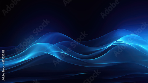 Energetic Waves in Dark Blue Art Design