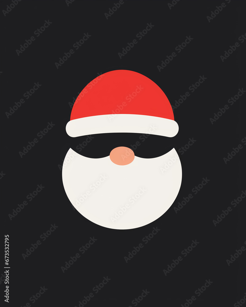 A sleek and minimalistic Santa Claus. Flat clean illustration style A sleek and minimalistic Santa Claus. Flat clean illustration style