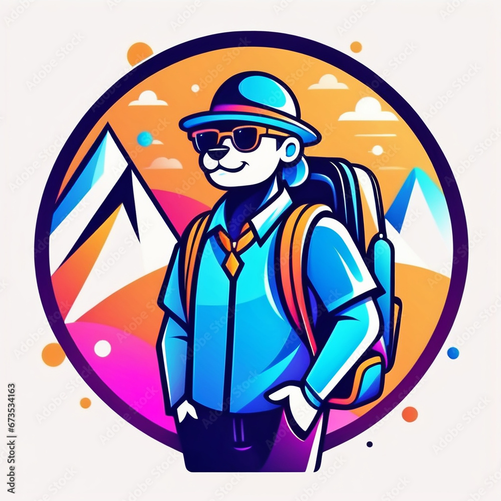 Traveler mascot logo design with character Traveler mascot logo design with character