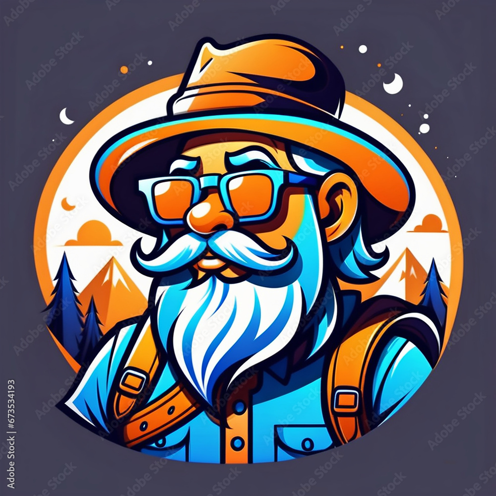 Fototapeta premium Traveler mascot logo design with character