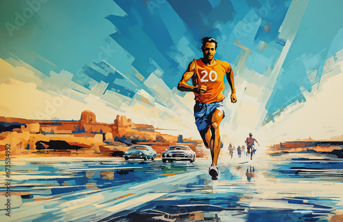 A marathon runner in Monte Carlo