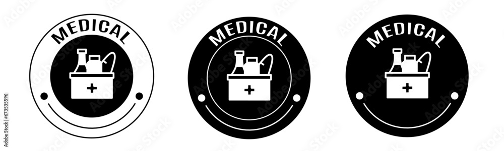 Black and white illustration of medical icon in flat. Stock vector. Black and white illustration of medical icon in flat. Stock vector.