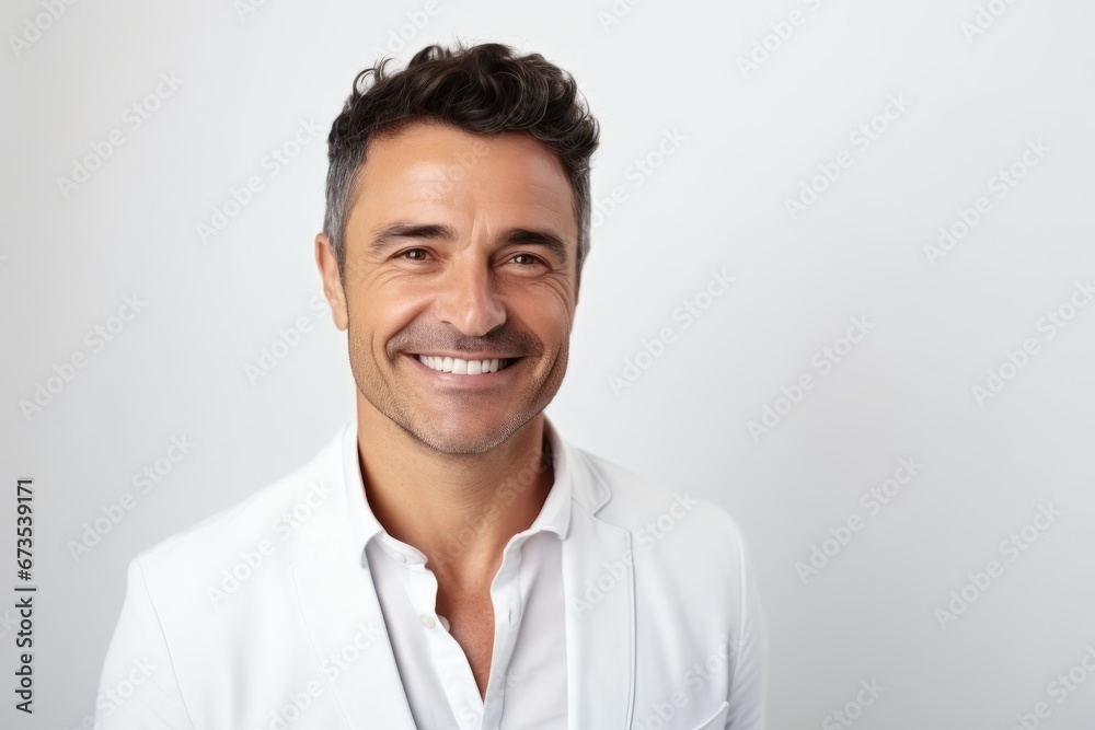 Portrait of a handsome middle-aged man smiling at the camera Portrait of a handsome middle-aged man smiling at the camera