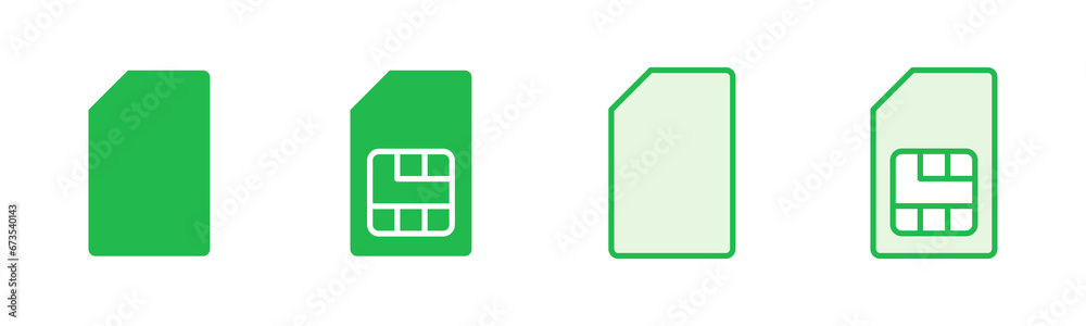 Sim card icon set. dual sim card icon vector Sim card icon set. dual sim card icon vector