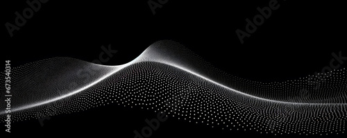 white dot wavy particle pattern on black background