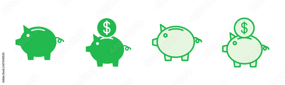 Obraz premium Piggy bank icon vector. piggy money icon