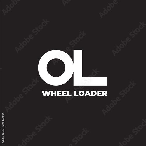 Wheel loader logo design illustration vector template