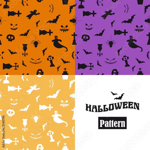 Pattern Set of various Halloween-themed elements
